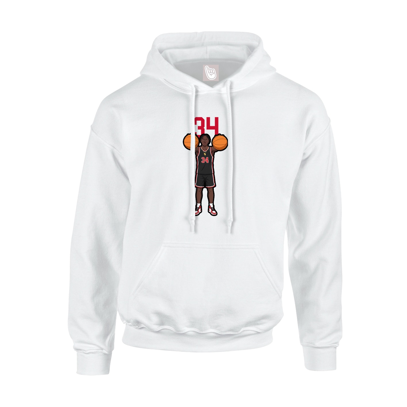 Youth Hoodie — Number Top in White