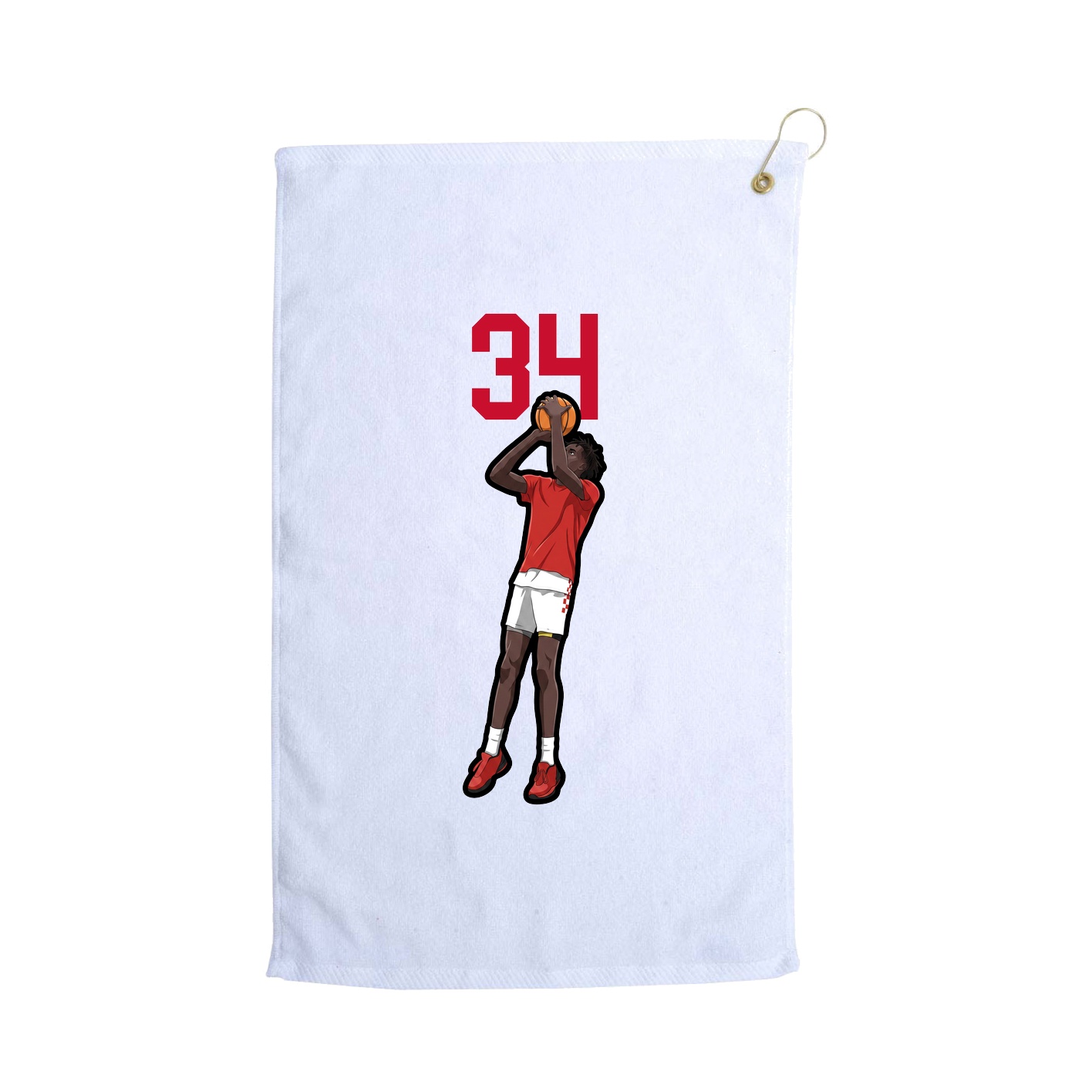 Golf Towel — Number Top in White