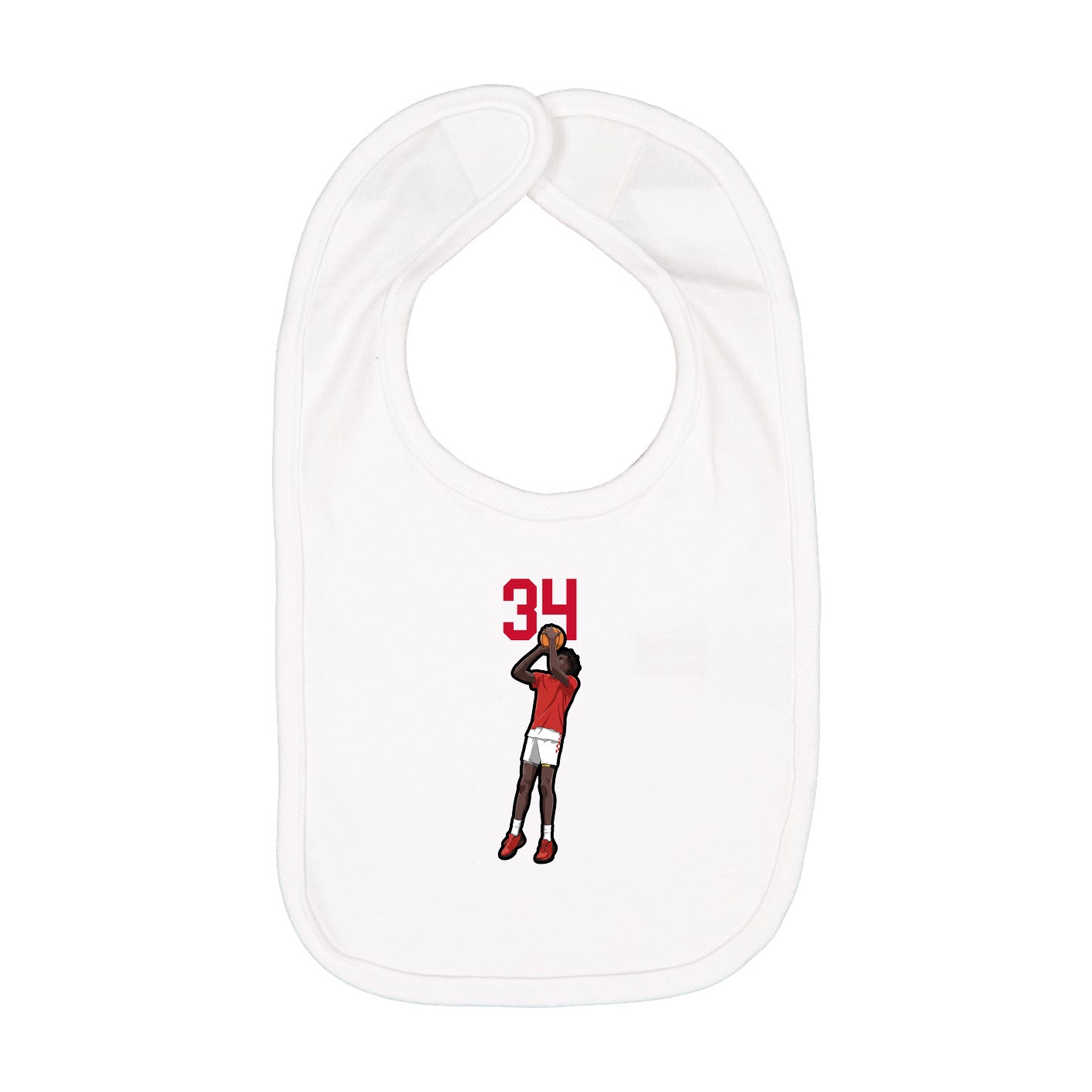 Infant Bib — Number Top in White