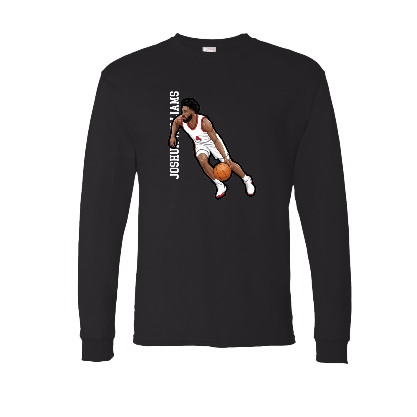 Long Sleeve Tee — Name Vertical in Black