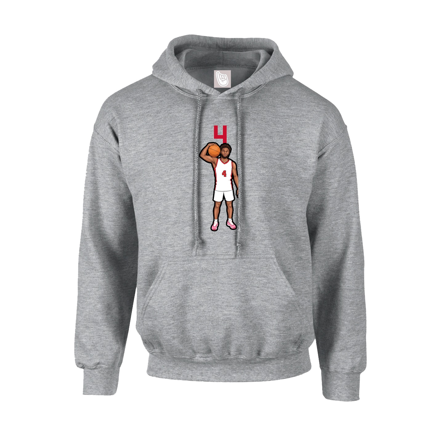 Hoodie — Number Top in Grey
