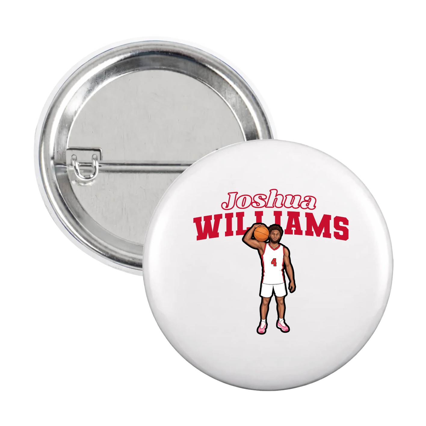 Game Day Button — Name Arch in White