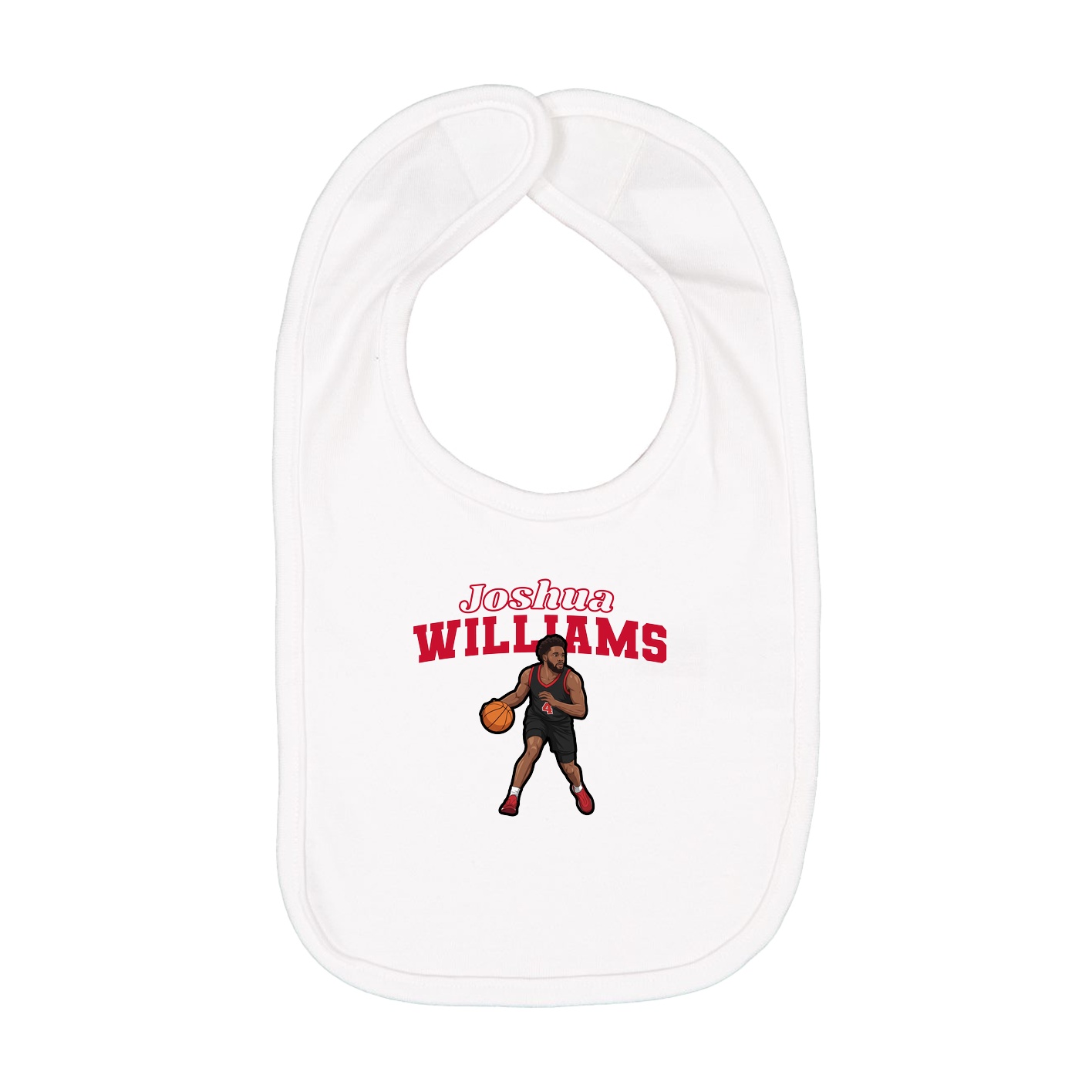 Infant Bib — Name Arch in White