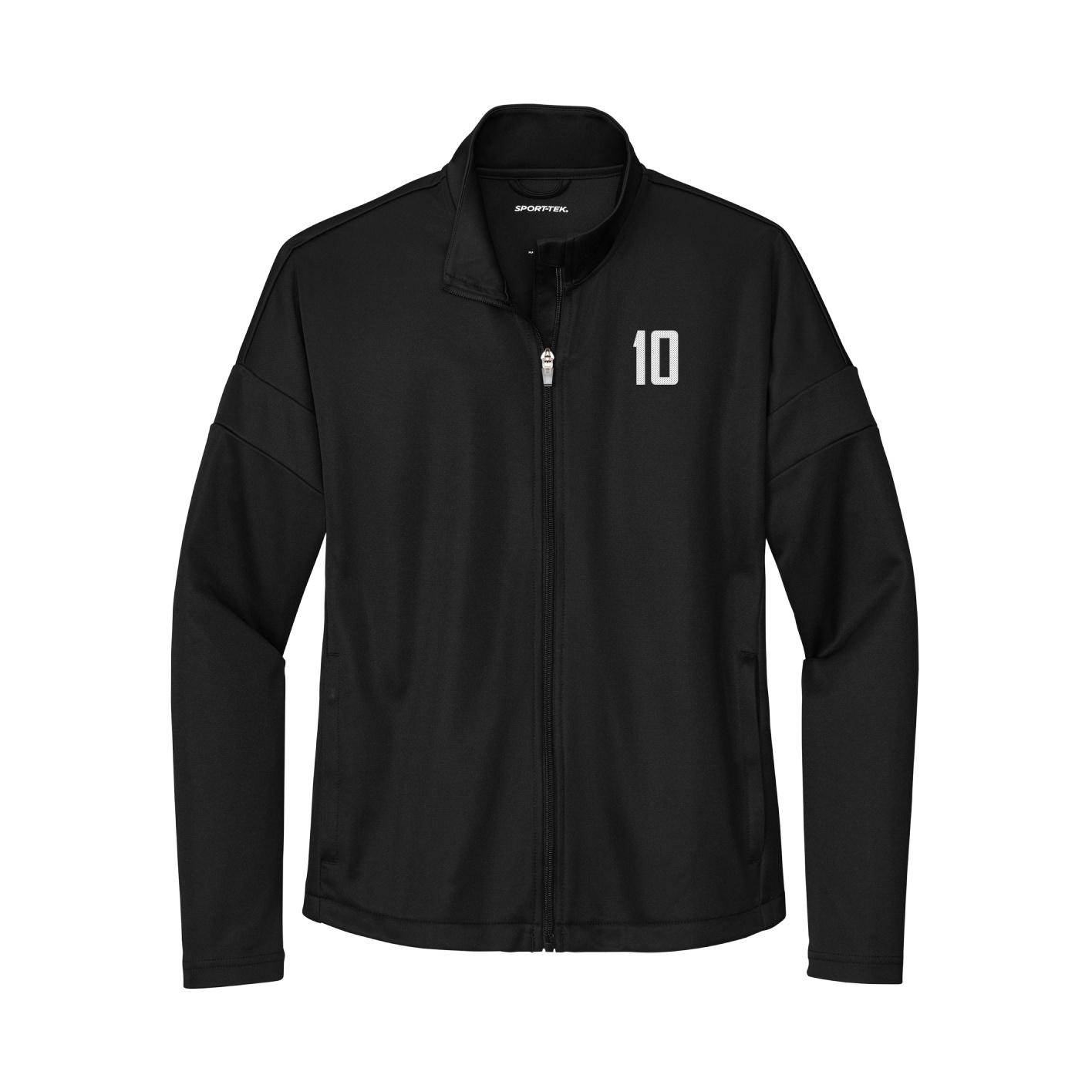 Womens Team Travel Full-Zip Jacket — Front Shirsy in Black
