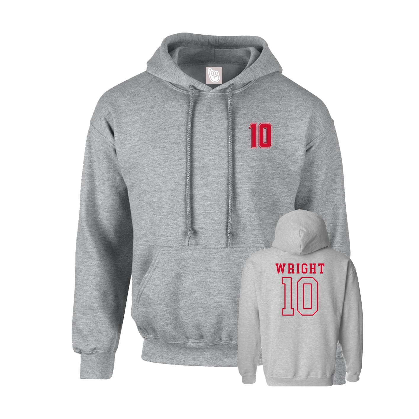 Hoodie — Chest Back in Grey