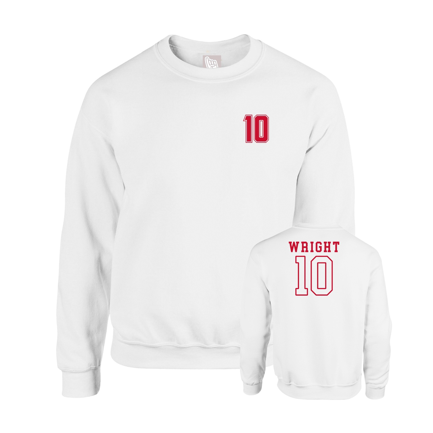 Fleece Crew — Chest Back in White