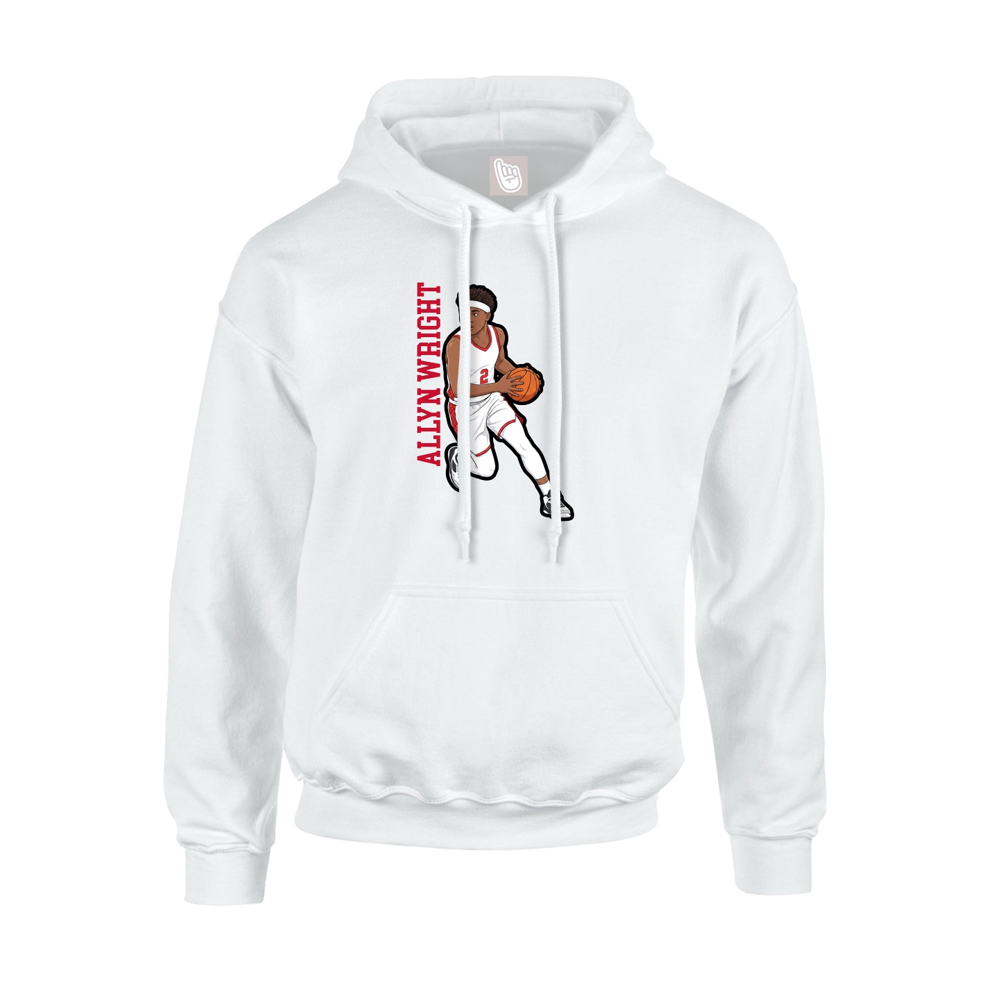 Hoodie — Name Vertical in White