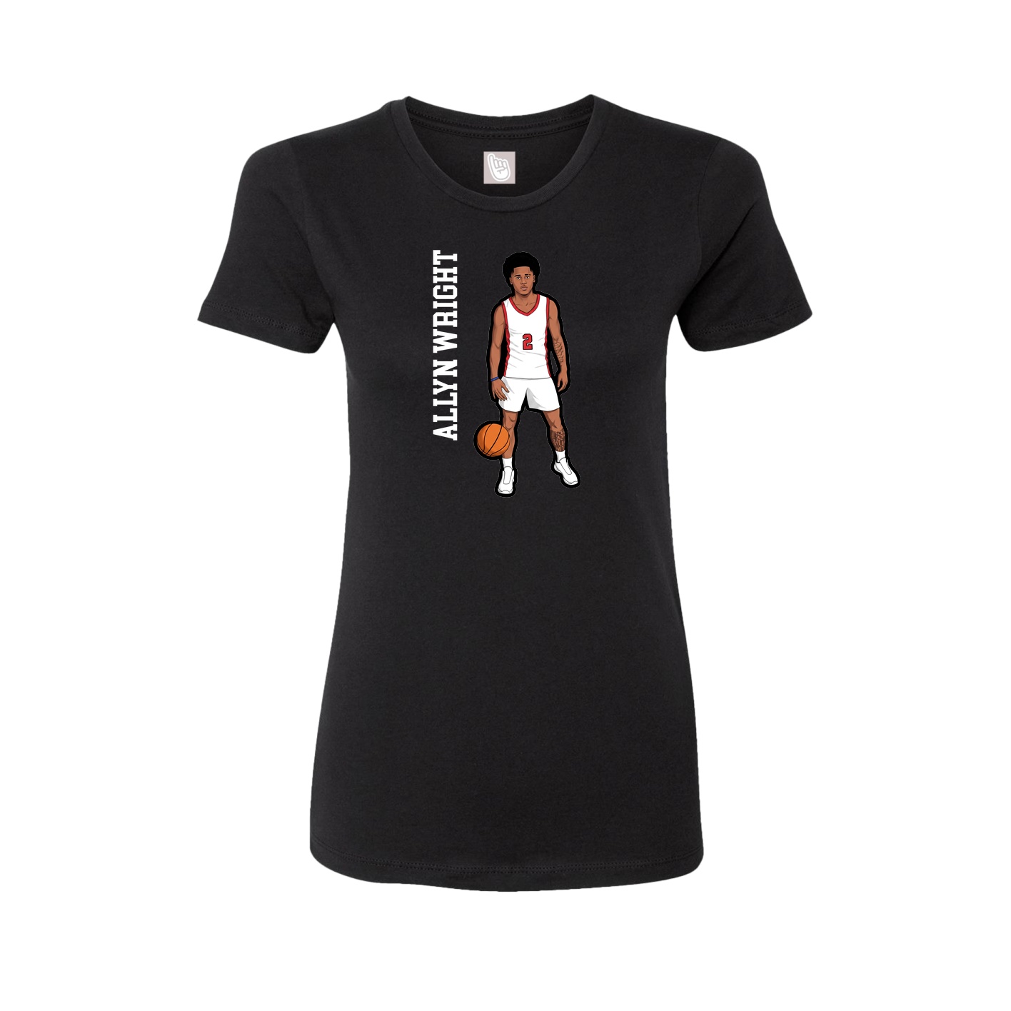 Fitted Women's Tee — Name Vertical in Black