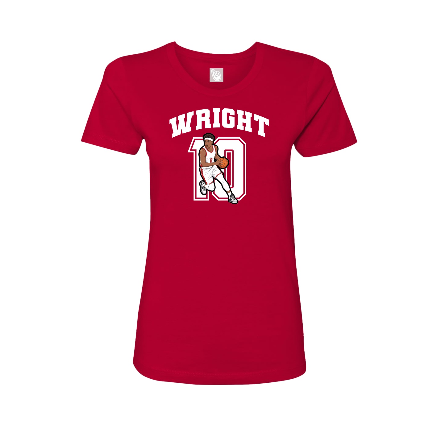 Fitted Women's Tee — Number in Red