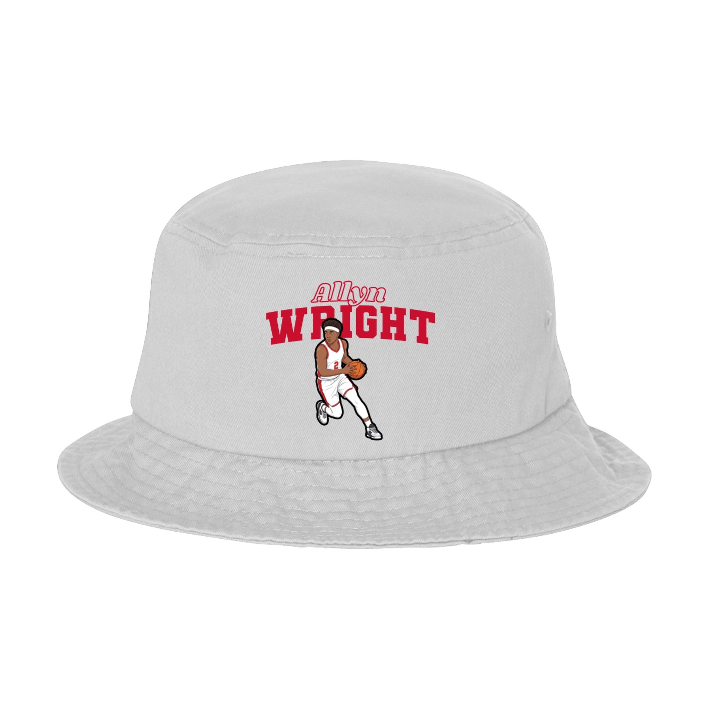 Bucket Cap — Name Arch in White