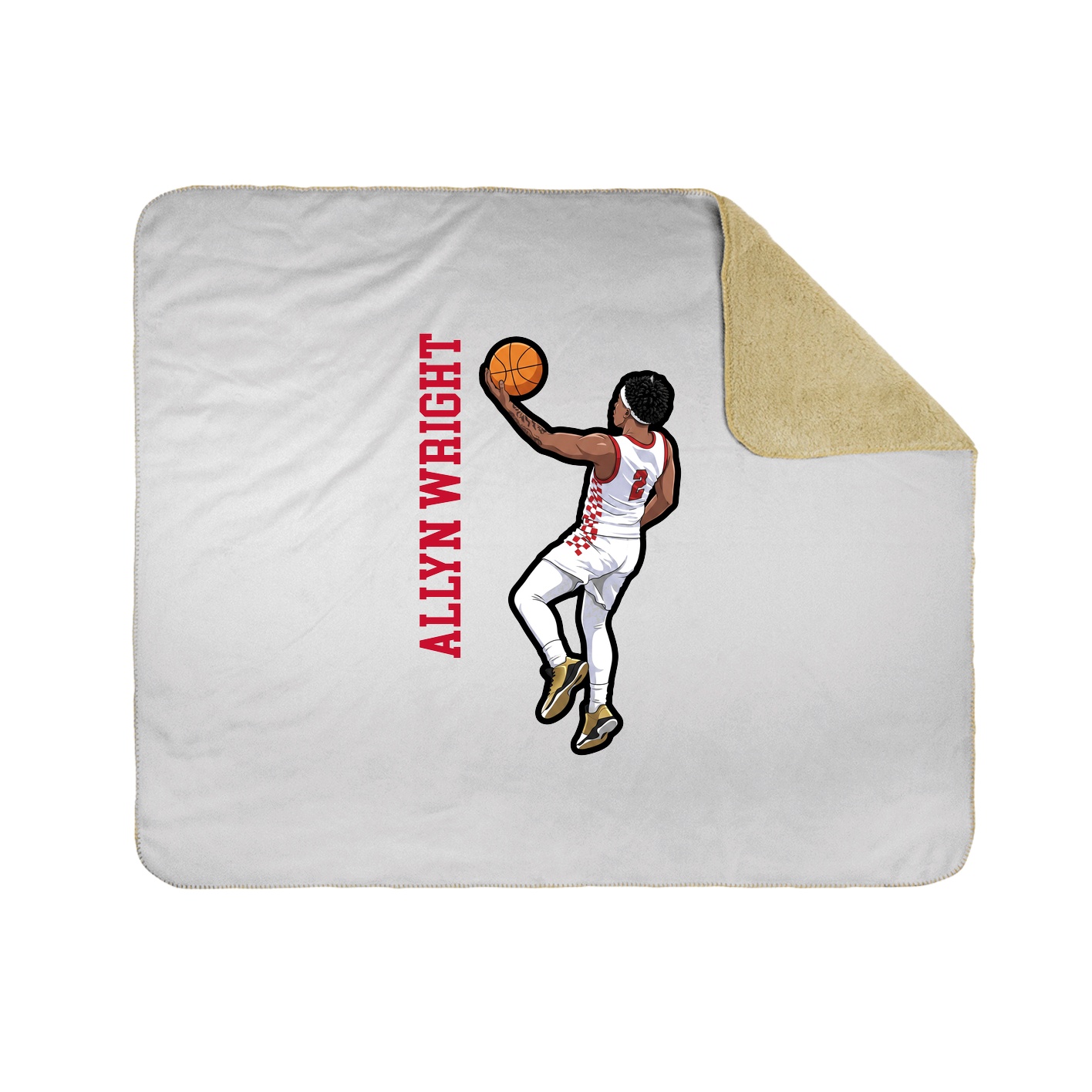 Throw Blanket — Name Vertical in White