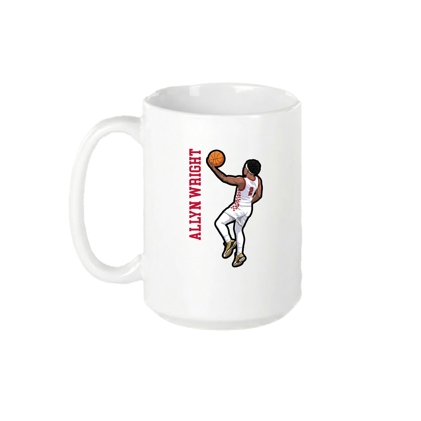 15oz Coffee Mug — Name Vertical in White