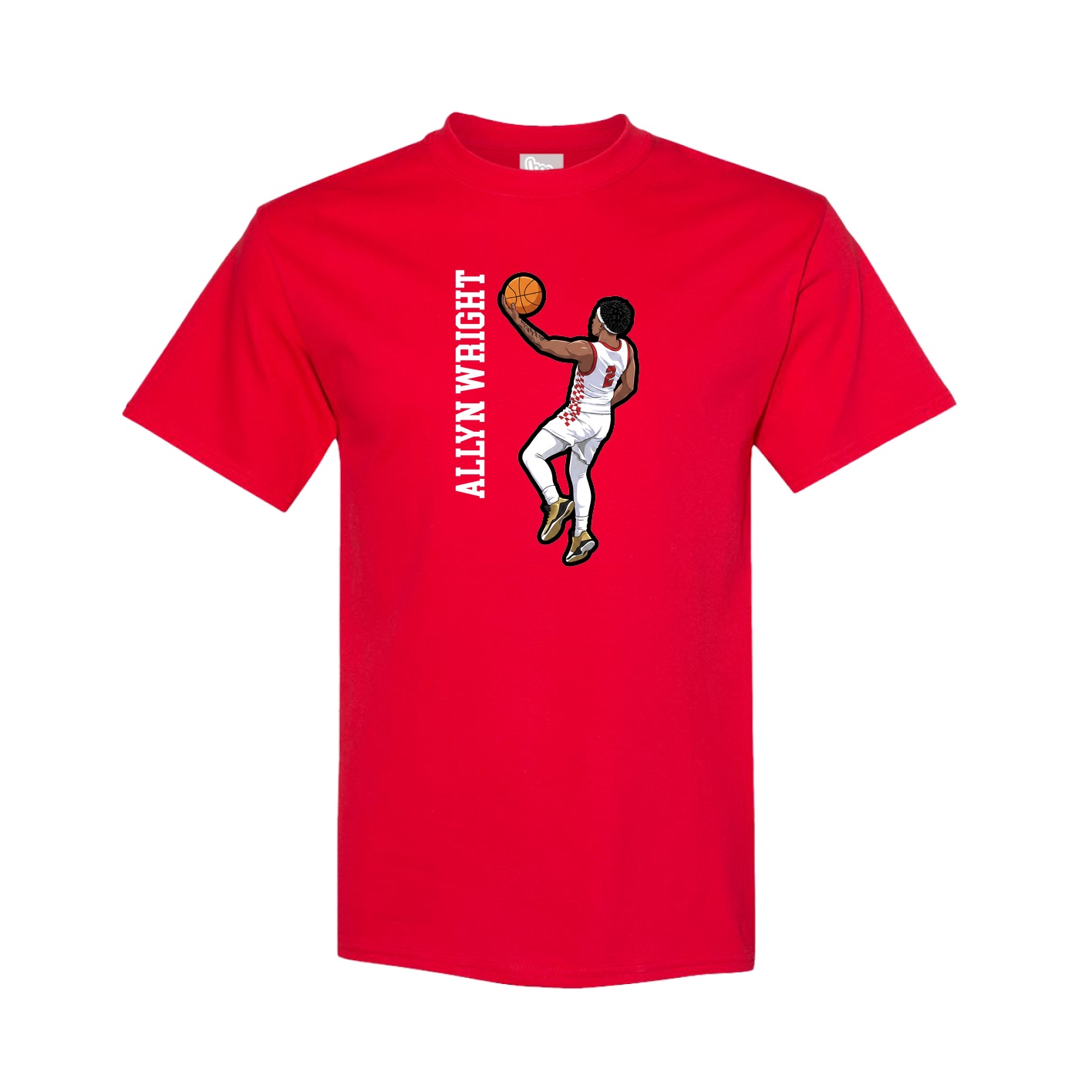 Tee — Name Vertical in Red