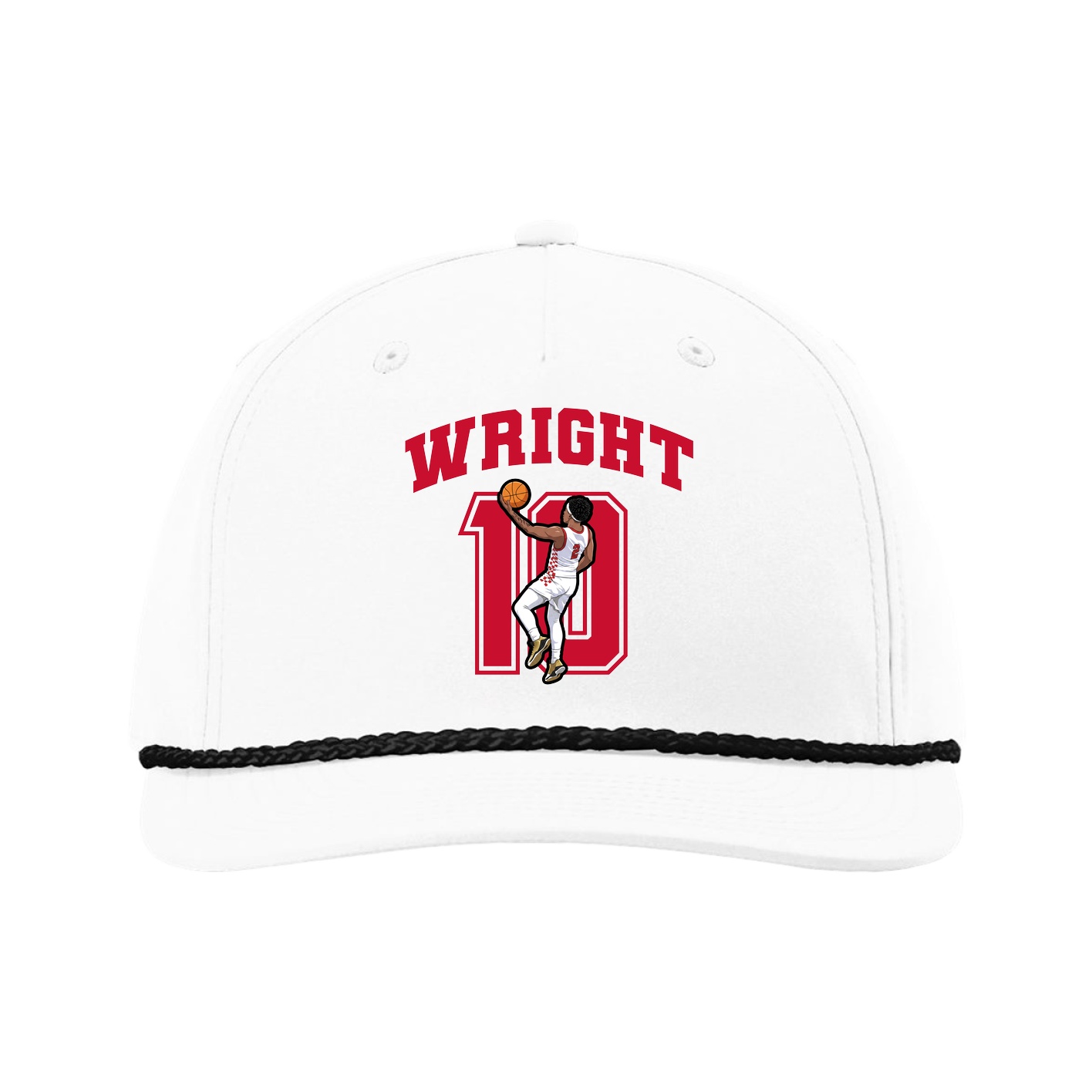 Five-Panel Classic Rope Cap — Number in White