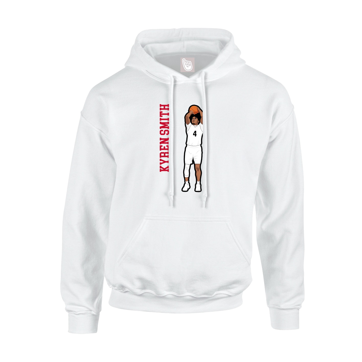 Hoodie — Name Vertical in White