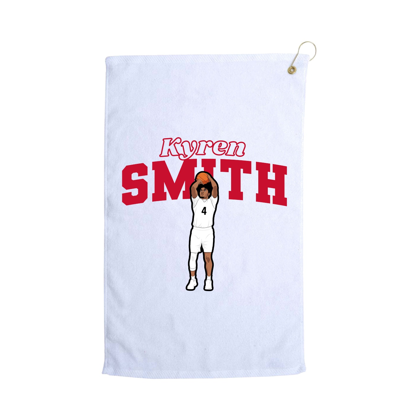 Golf Towel — Name Arch in White