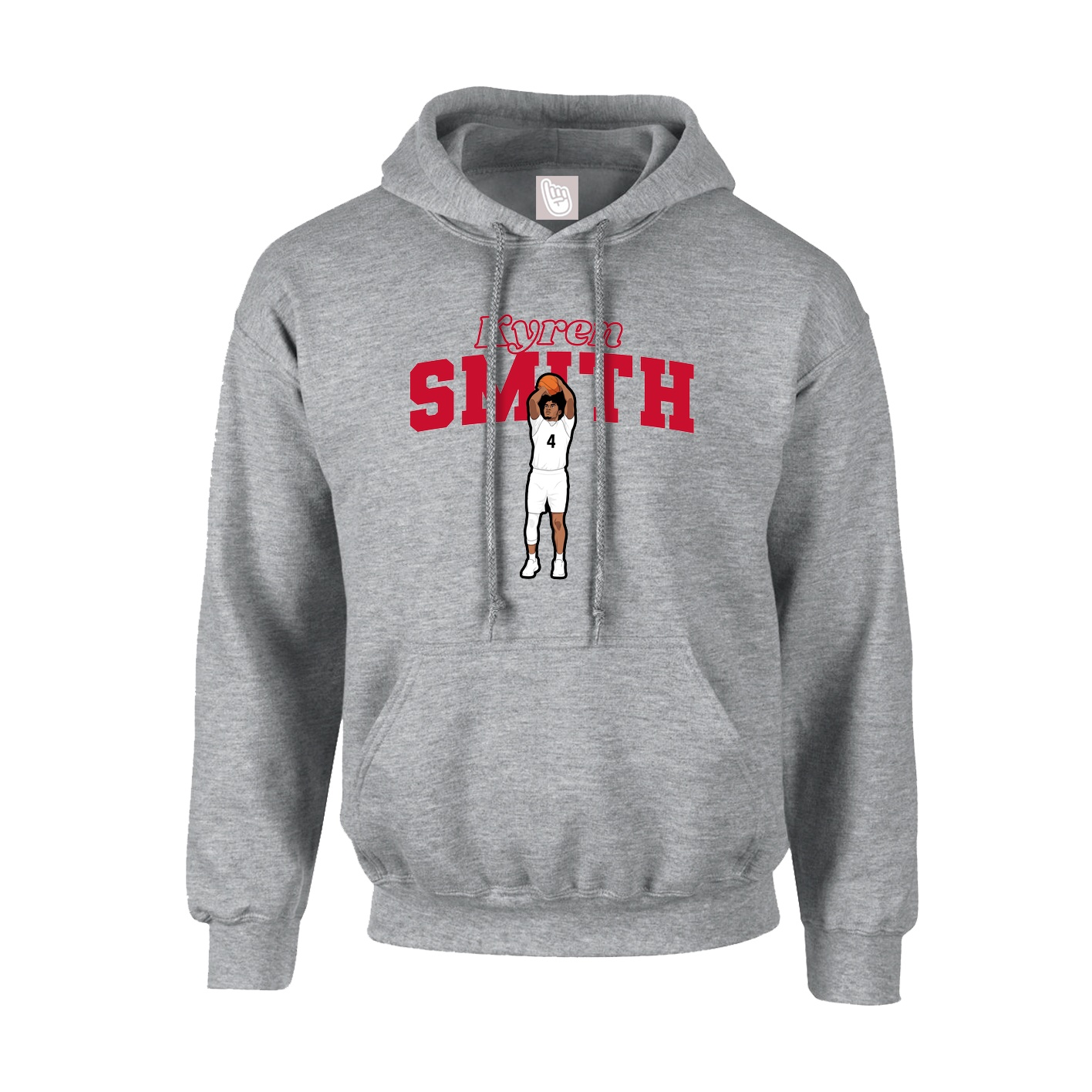 Youth Hoodie — Name Arch in Grey