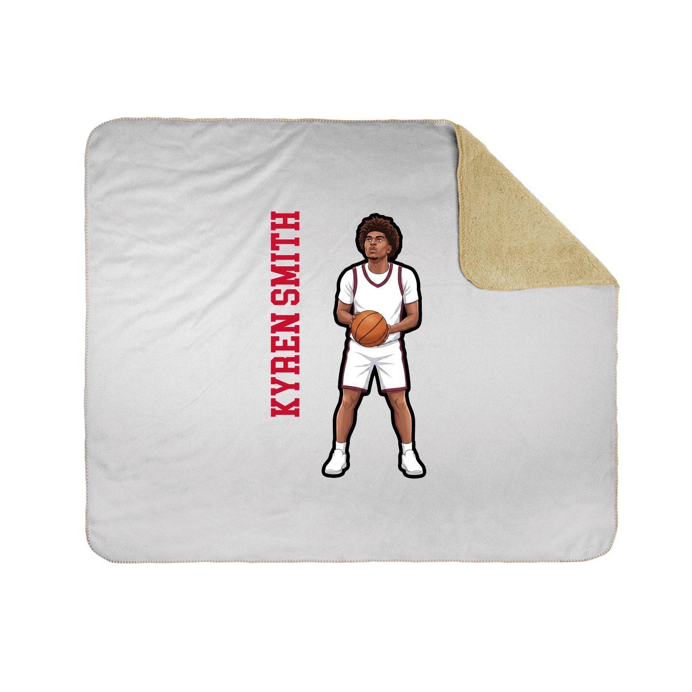 Throw Blanket — Name Vertical in White