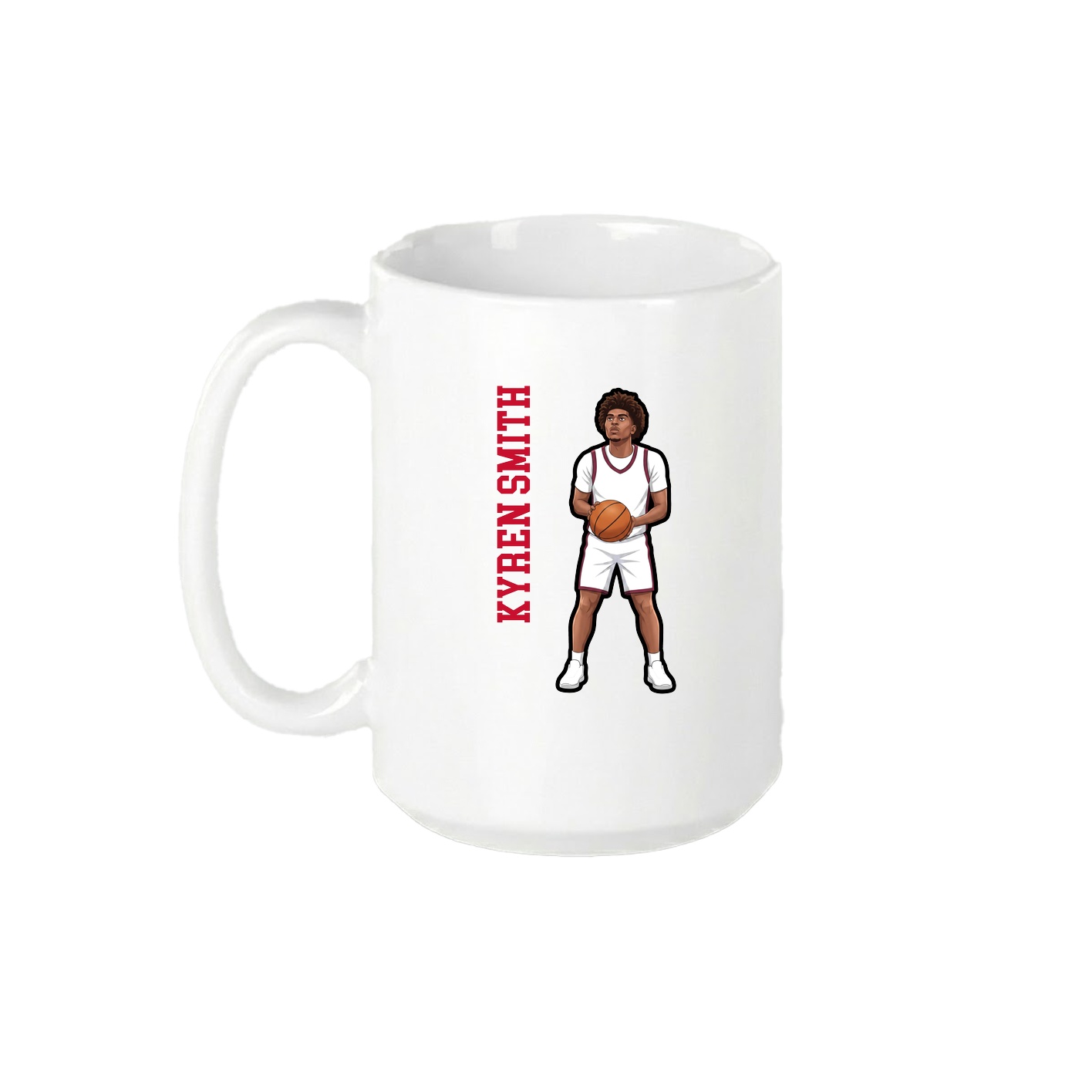 15oz Coffee Mug — Name Vertical in White