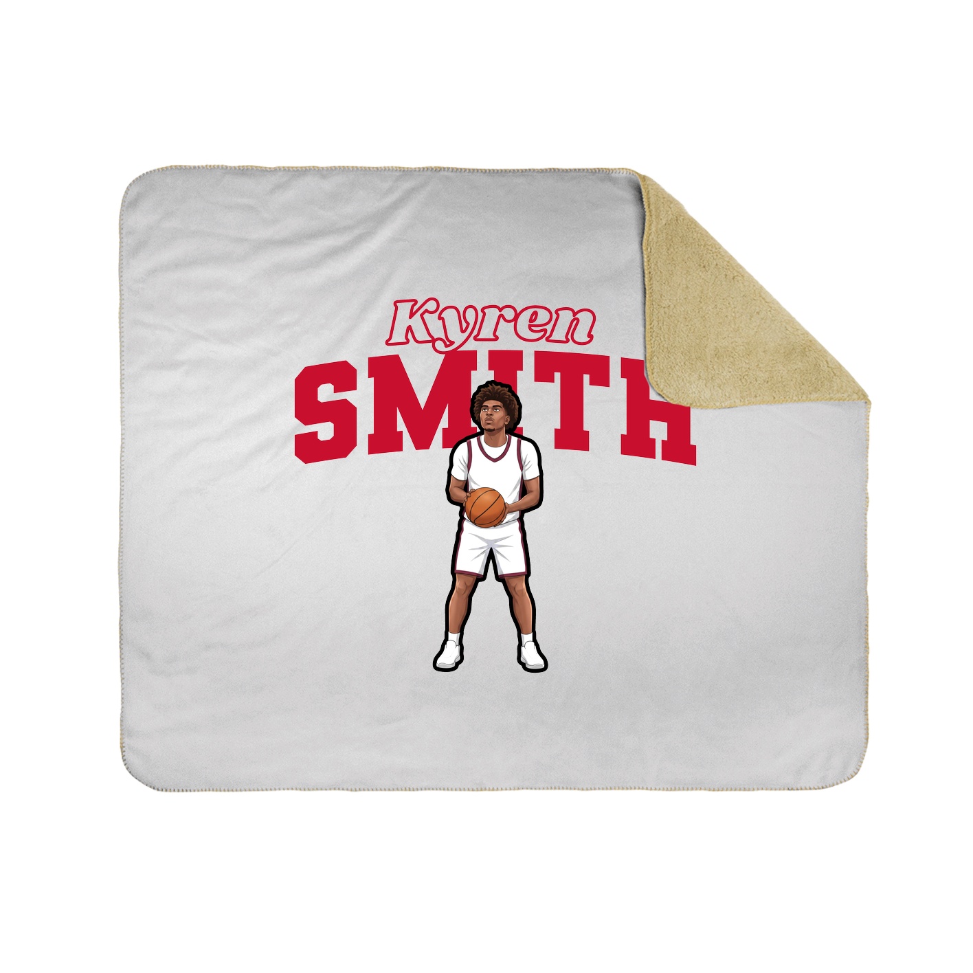Throw Blanket — Name Arch in White