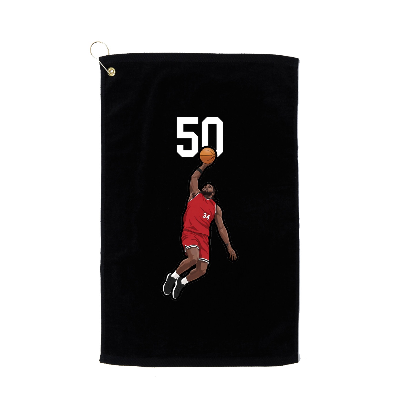 Golf Towel — Number Top in Black