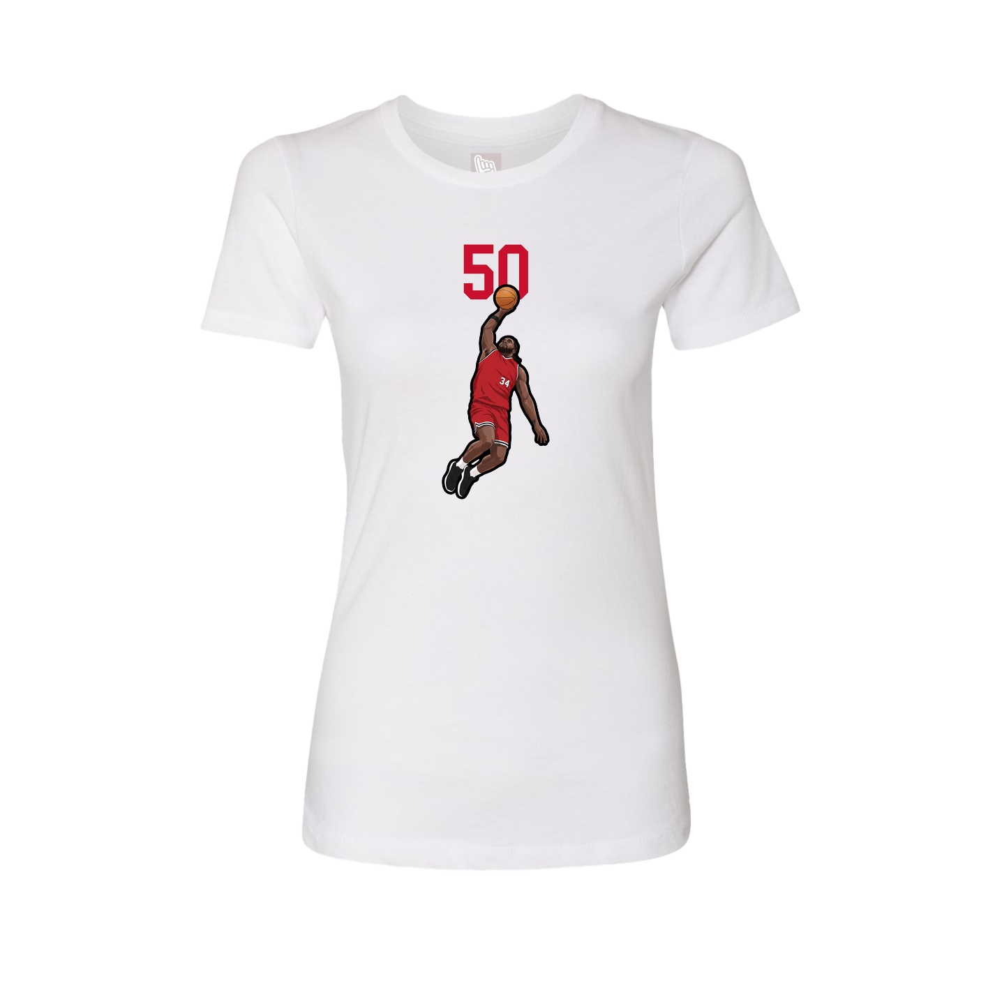 Fitted Women's Tee — Number Top in White