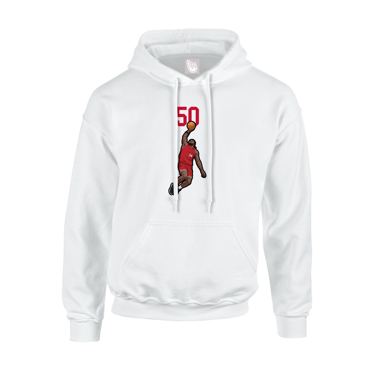 Hoodie — Number Top in White