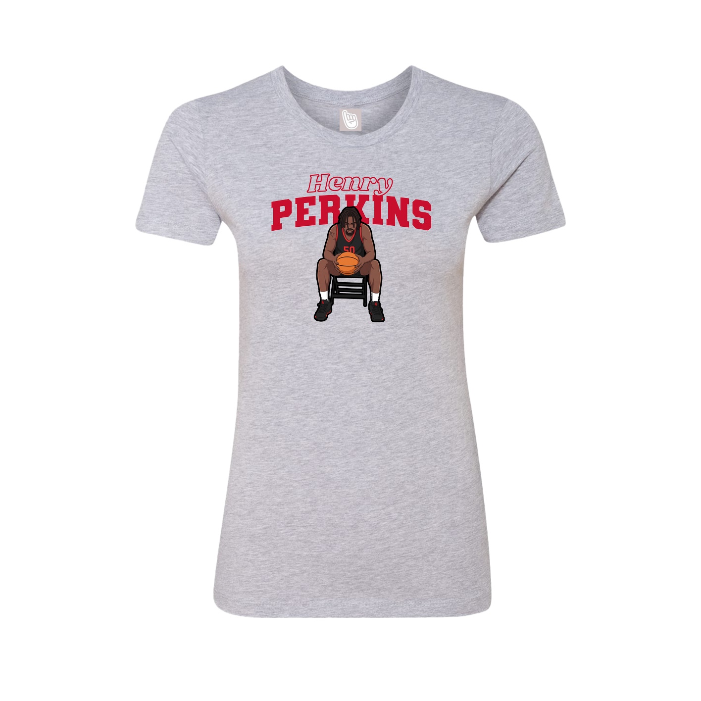 Fitted Women's Tee — Name Arch in Grey