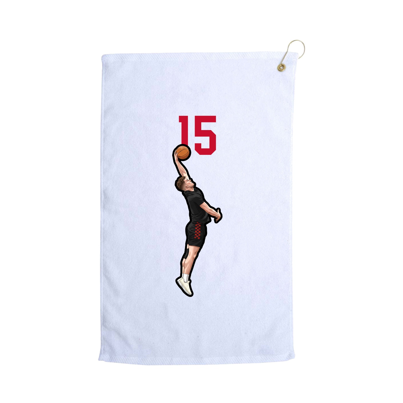 Golf Towel — Number Top in White