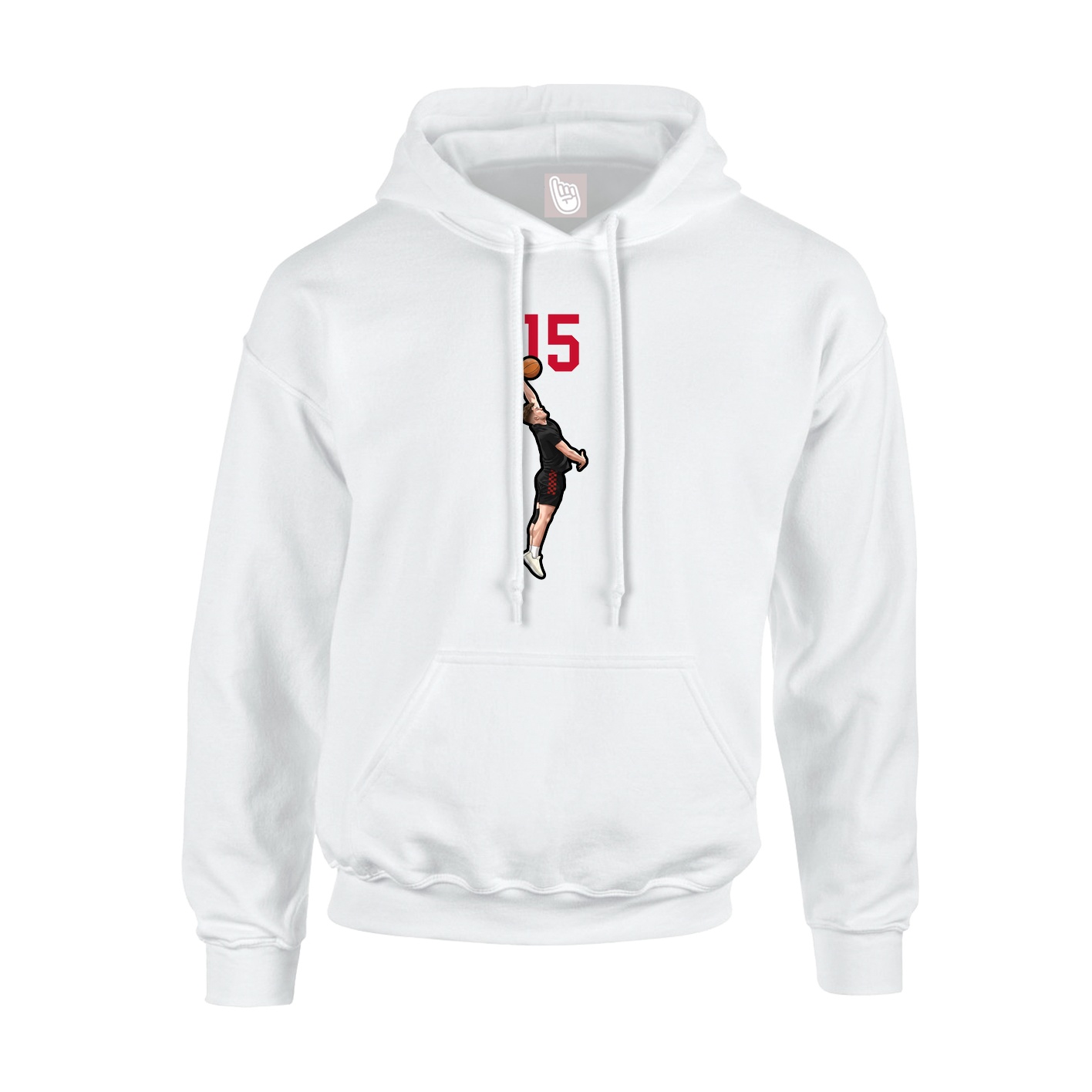 Youth Hoodie — Number Top in White