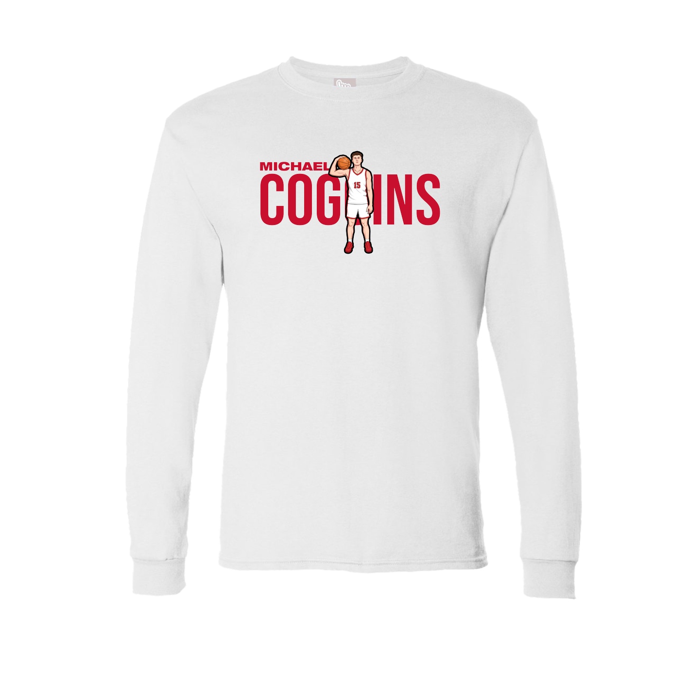 Long Sleeve Tee — Player Name in White