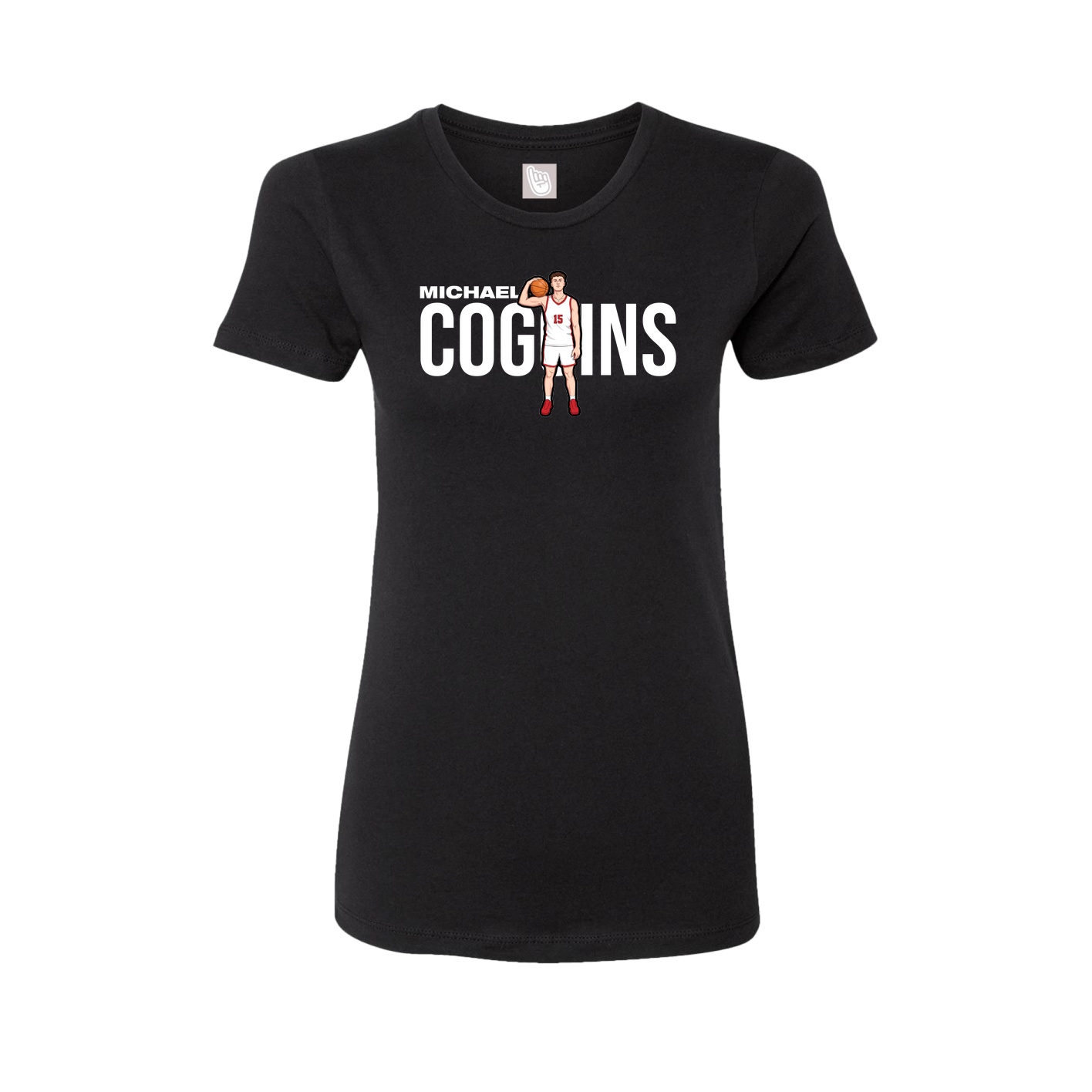 Fitted Women's Tee — Player Name in Black