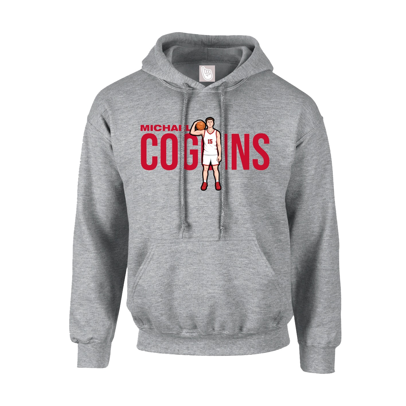 Youth Hoodie — Player Name in Grey