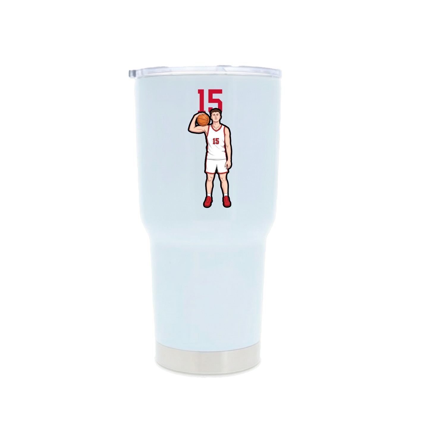 30oz Stainless Steel Tumbler — Number Top in White