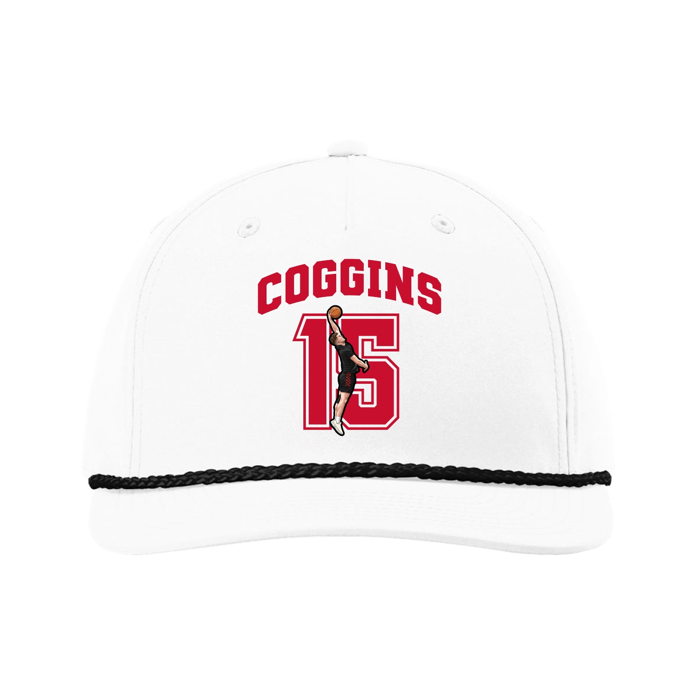 Five-Panel Classic Rope Cap — Number in White
