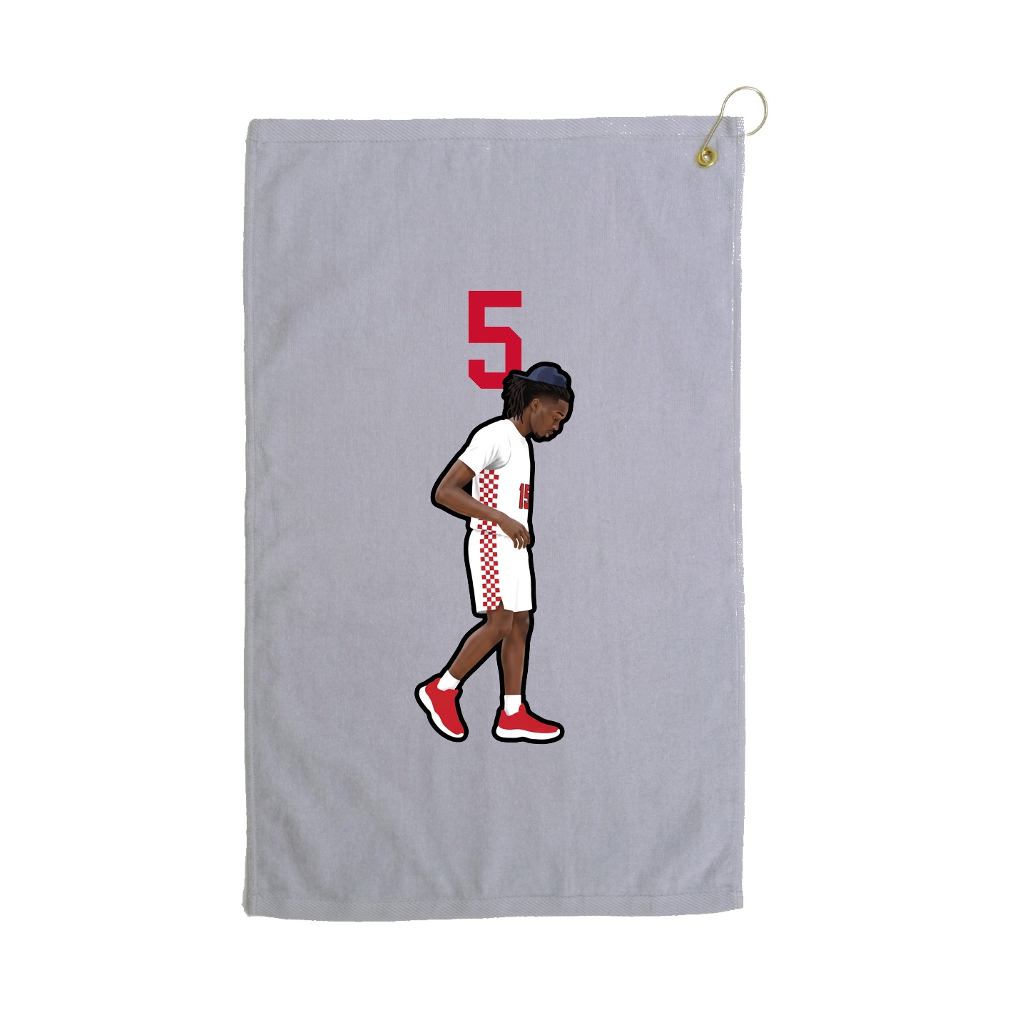 Golf Towel — Number Top in Grey