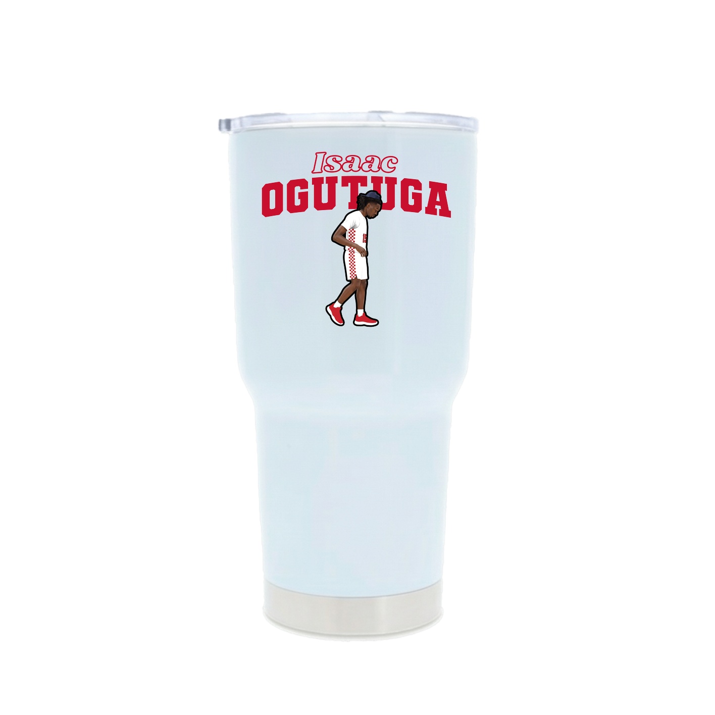 30oz Stainless Steel Tumbler — Name Arch in White