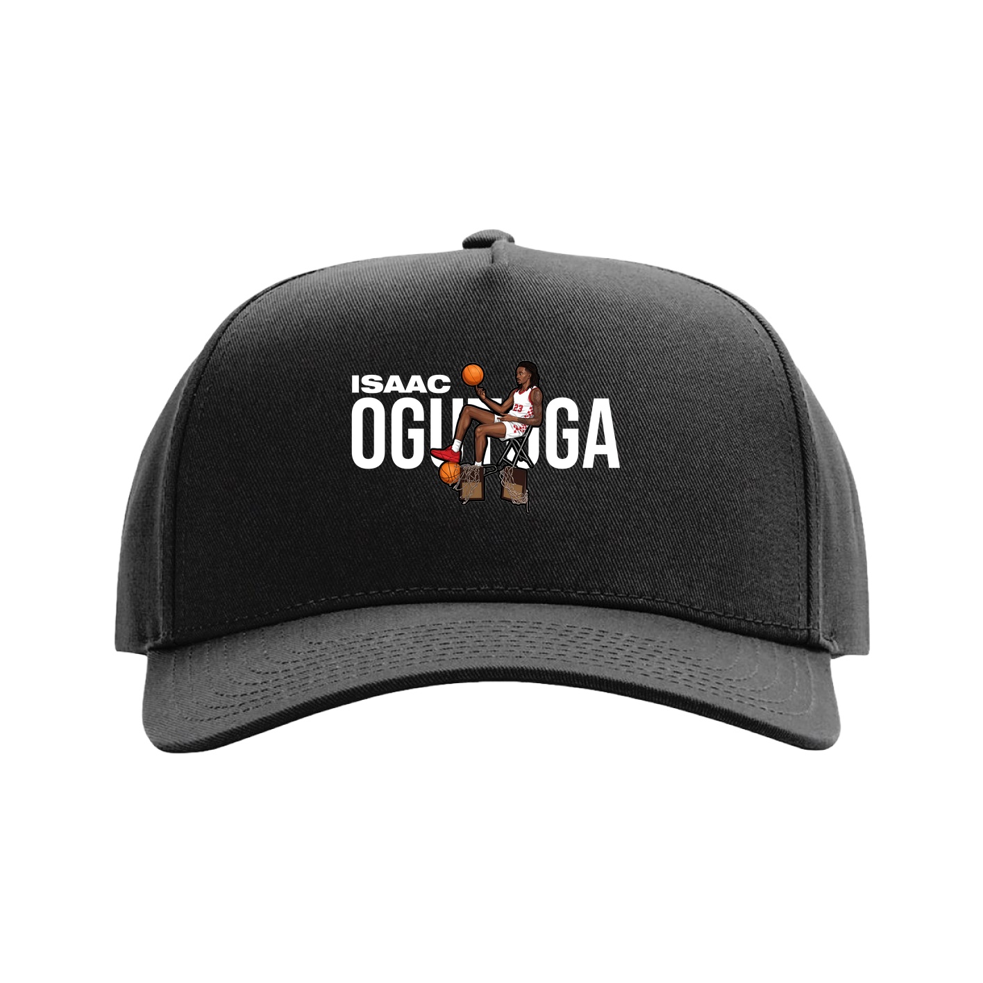Full Fabric Five-Panel Champ Cap — Player Name in Black