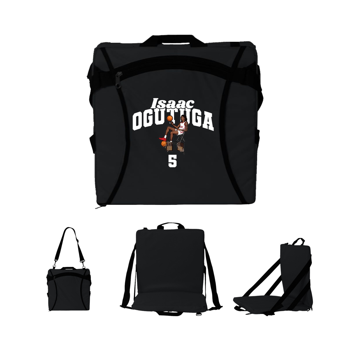 Folding Stadium Seat — Signature Arch in Black