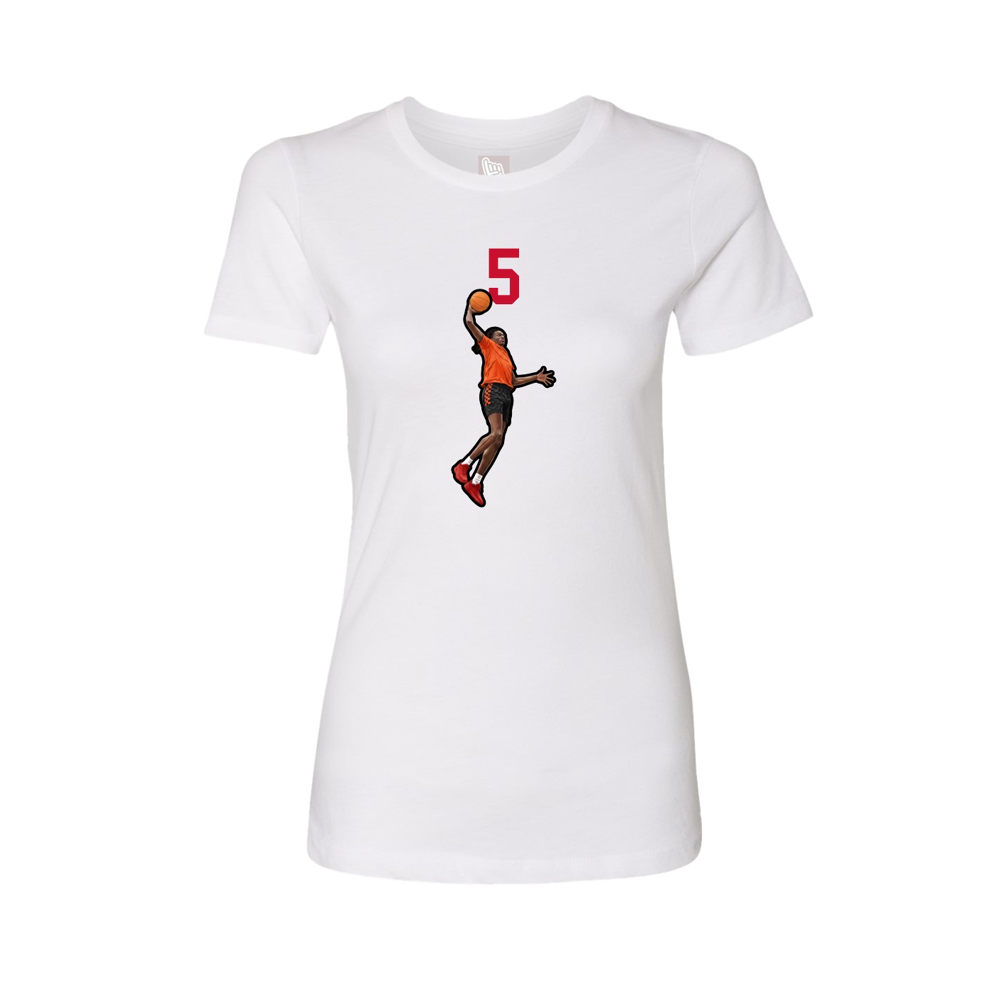 Fitted Women's Tee — Number Top in White