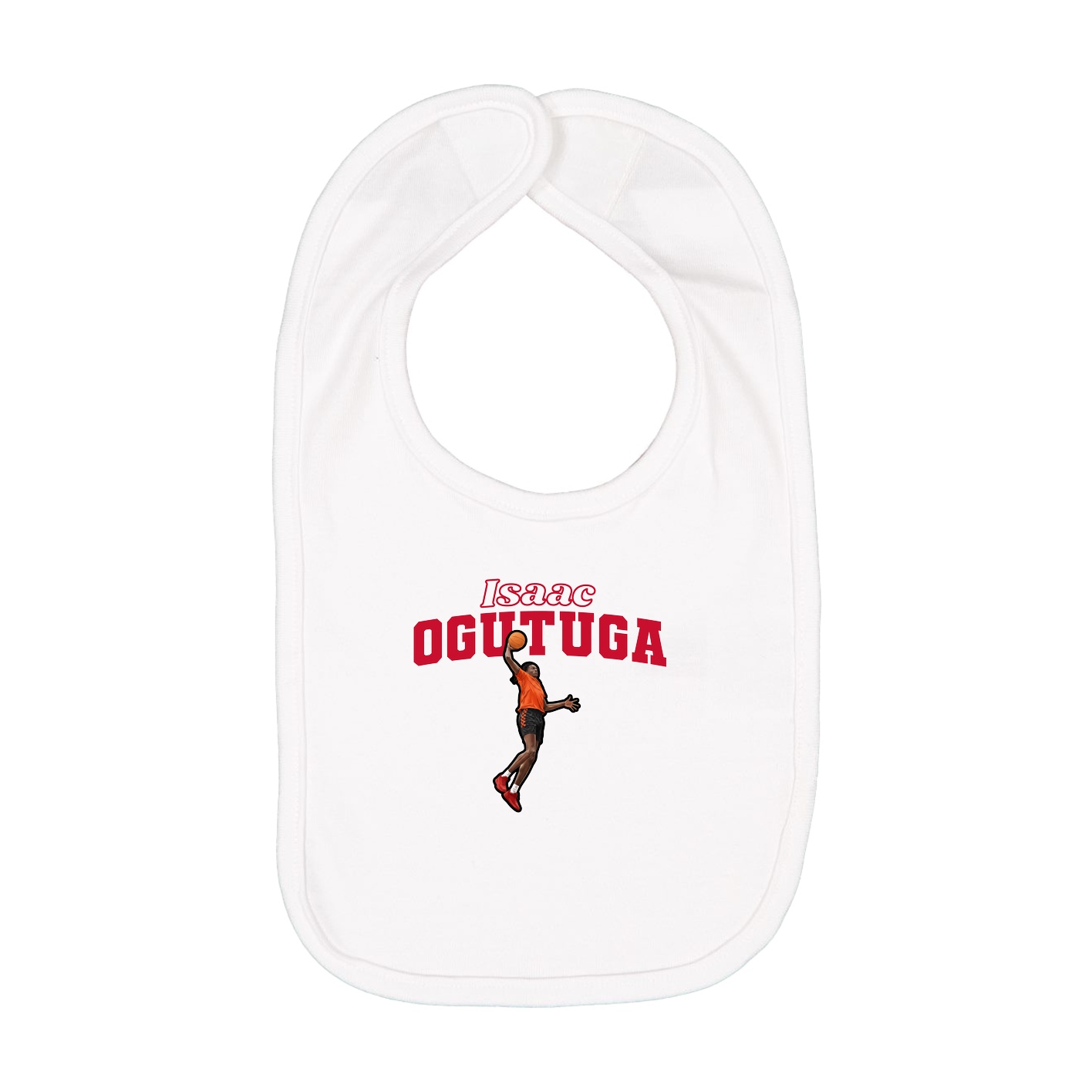 Infant Bib — Name Arch in White