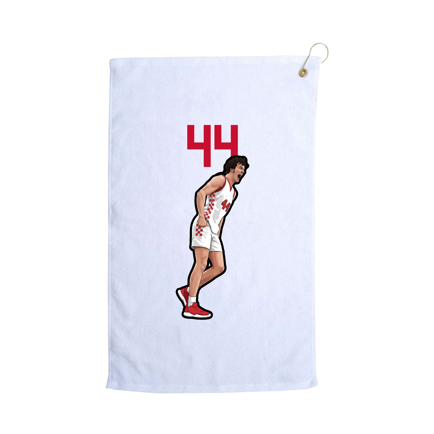 Golf Towel — Number Top in White