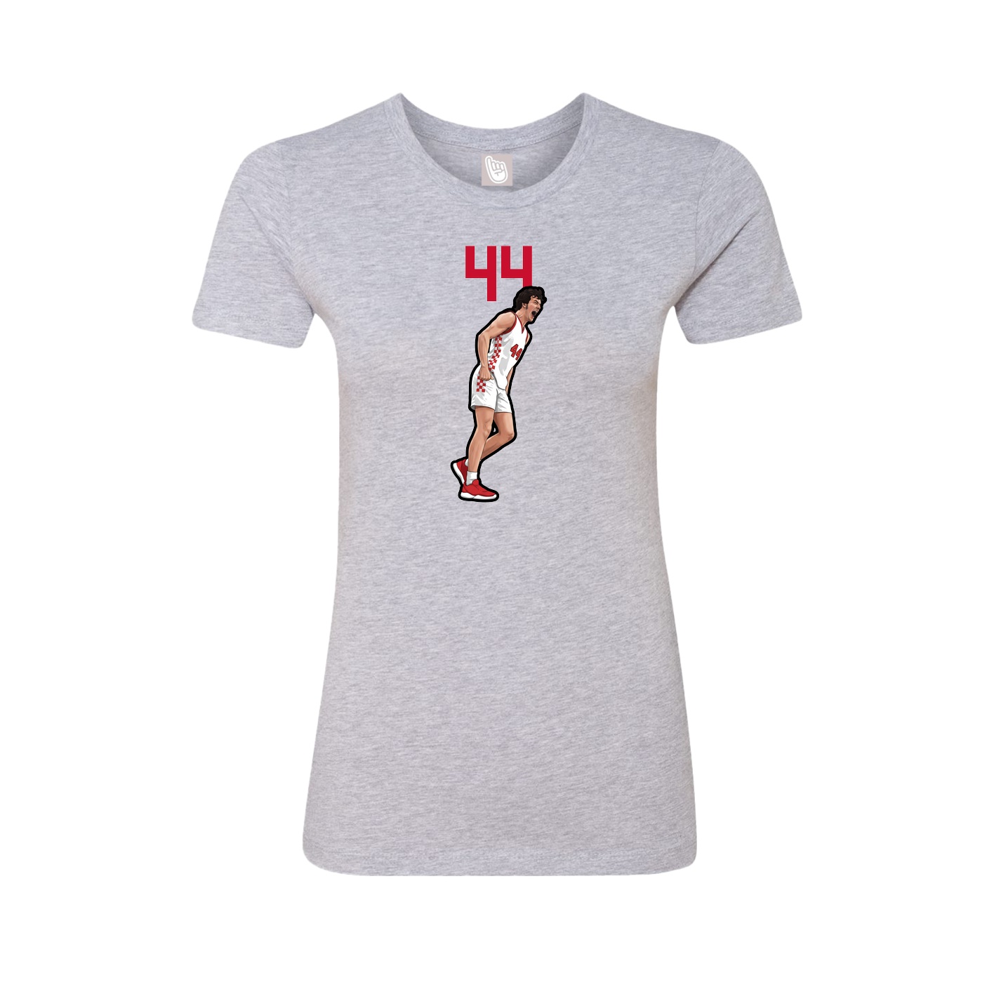 Fitted Women's Tee — Number Top in Grey