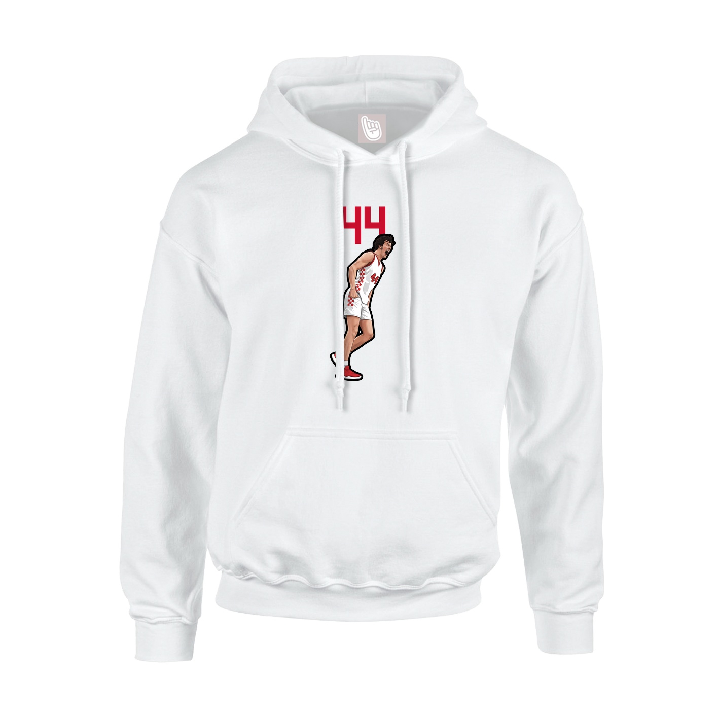 Youth Hoodie — Number Top in White