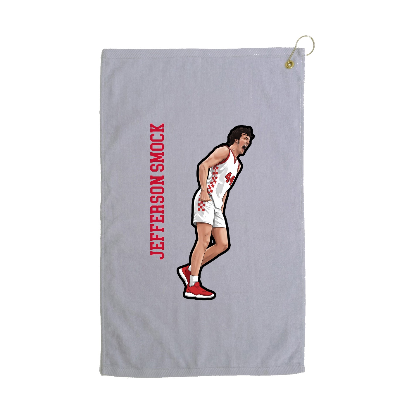 Golf Towel — Name Vertical in Grey