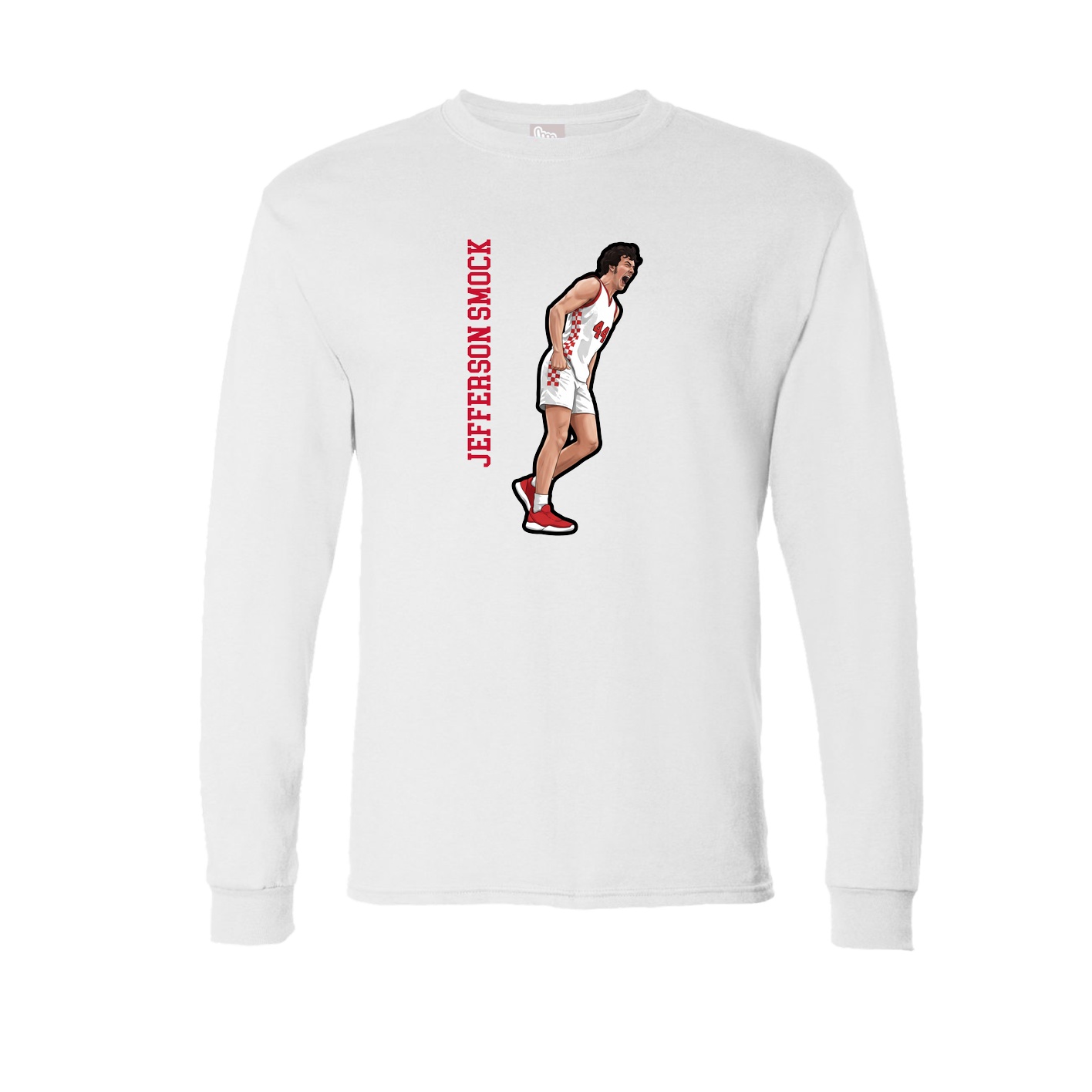 Long Sleeve Tee — Name Vertical in White