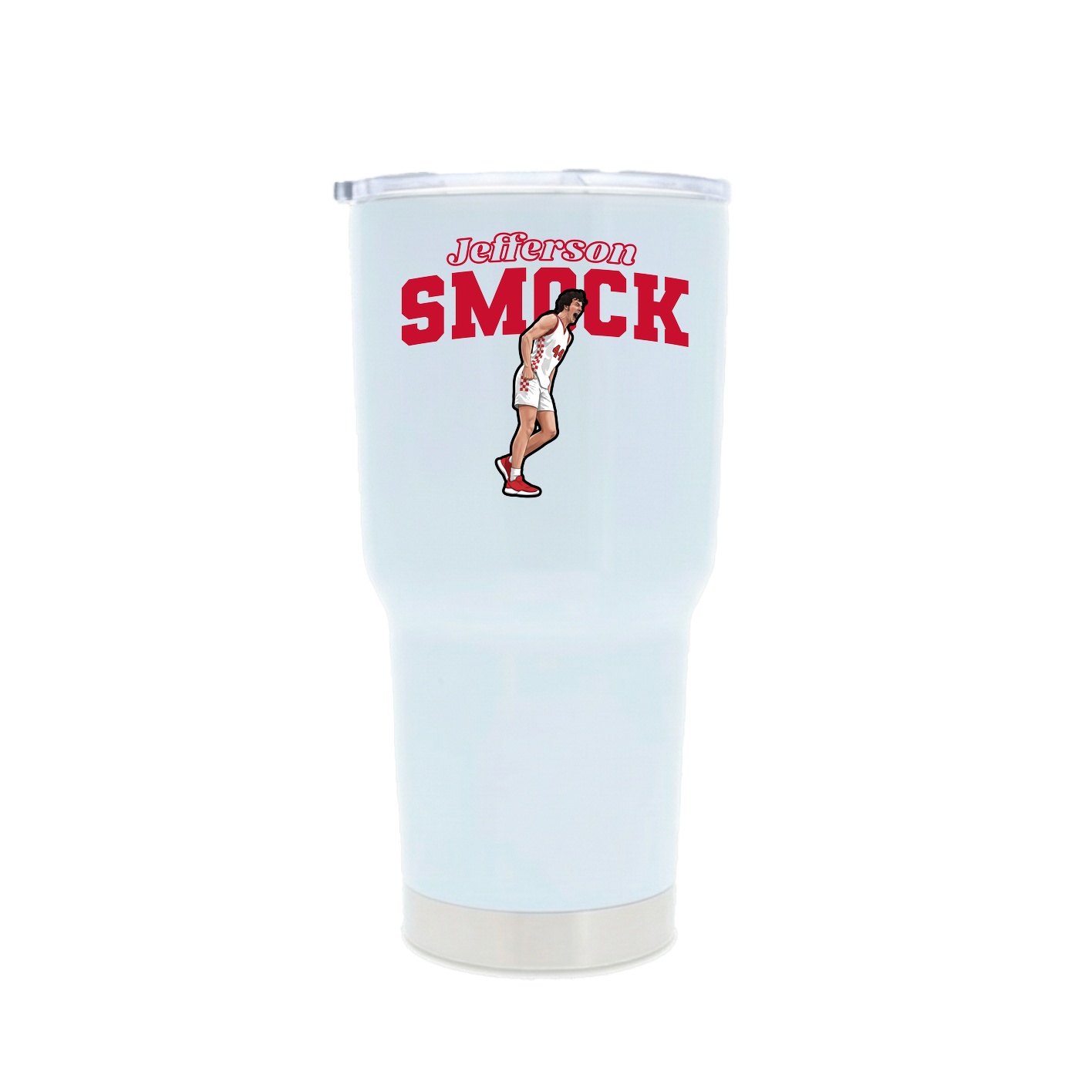 30oz Stainless Steel Tumbler — Name Arch in White