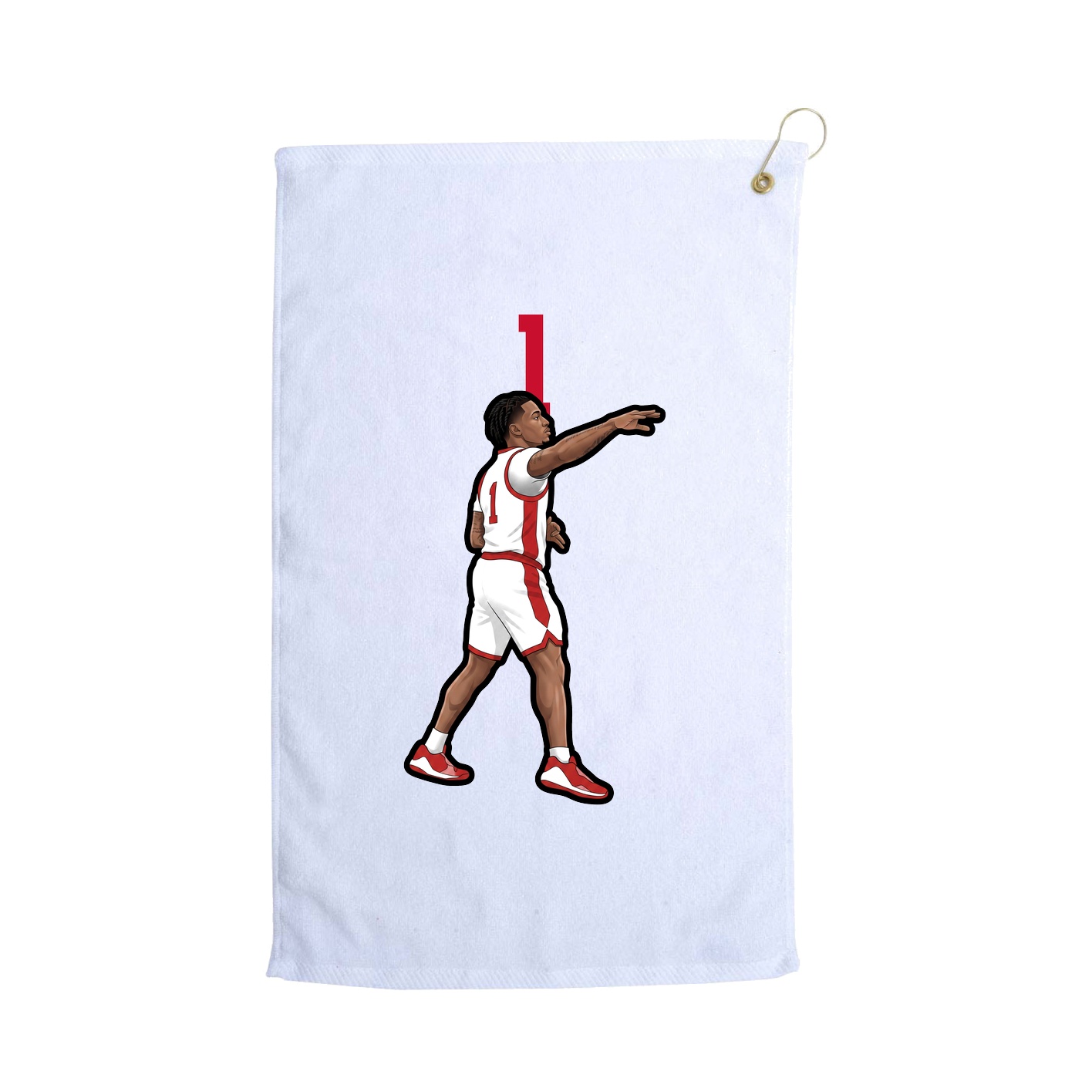 Golf Towel — Number Top in White