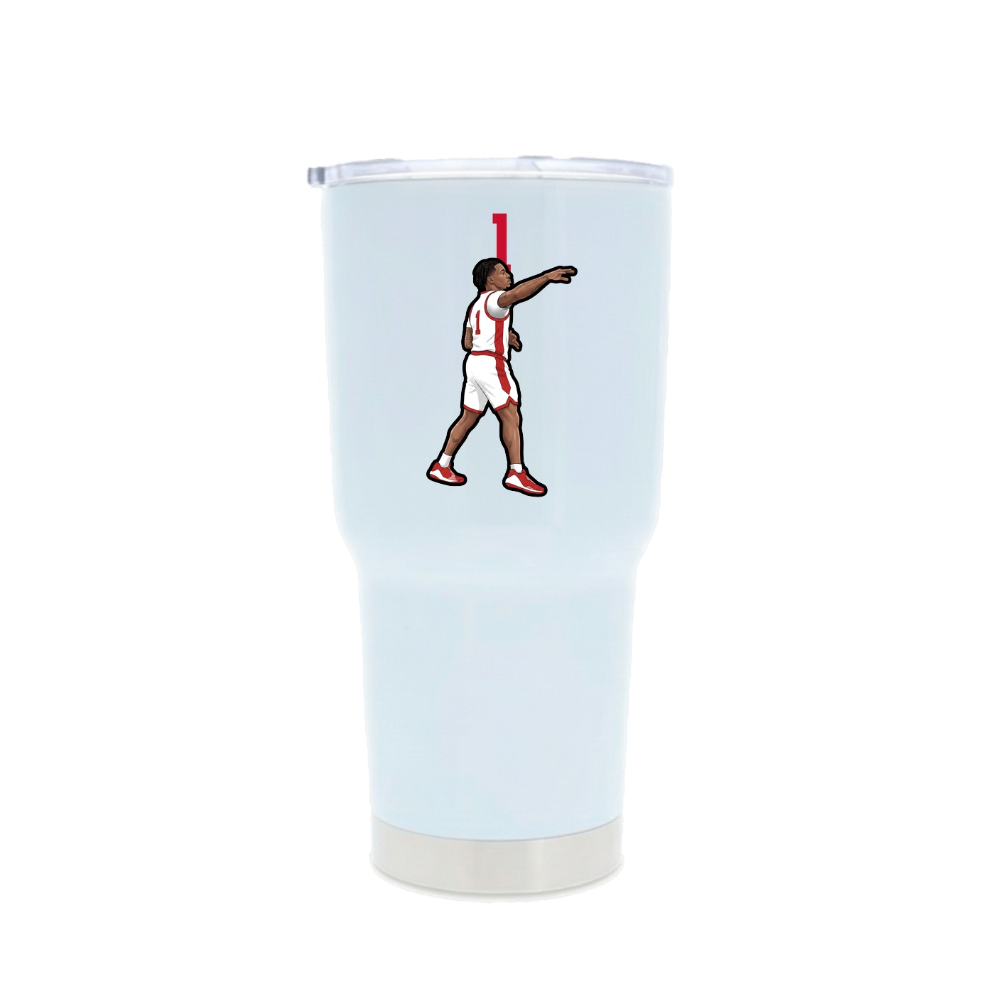 30oz Stainless Steel Tumbler — Number Top in White