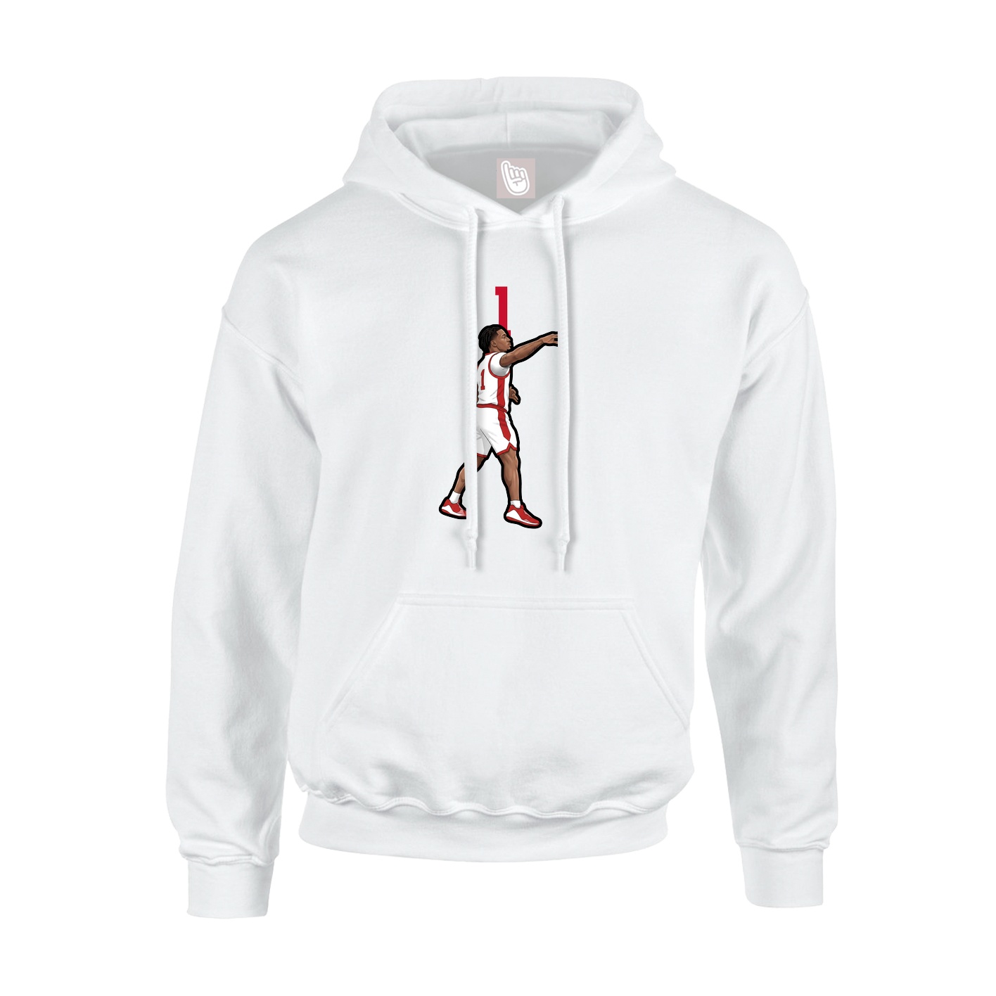 Hoodie — Number Top in White